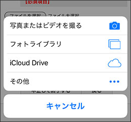 保証書の選択または撮影の例